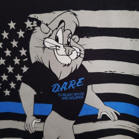 Vintage Y2K Dare Lion D.A.R.E. Crewneck Graphic T-Shirt Mens Large Cotton - Picture 3 of 10